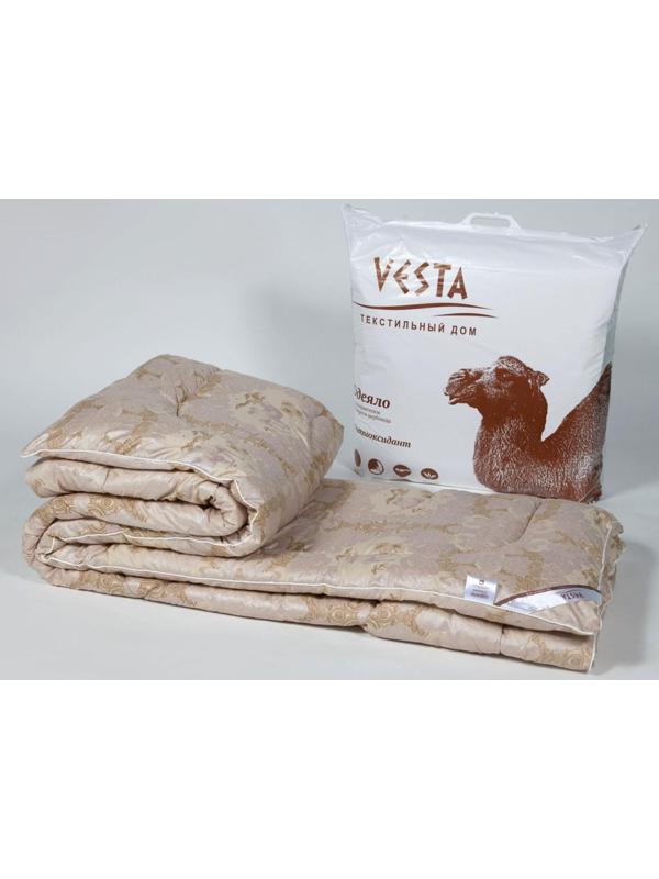 Одеяло зимнее 220х205 см, шерсть верблюда, ткань глосс-сатин, п/э 100% 100%
