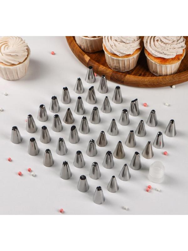 Набор насадок кондитерских, 42 шт, d=1,7 см, адаптер, в кейсе, насадки в ассортименте