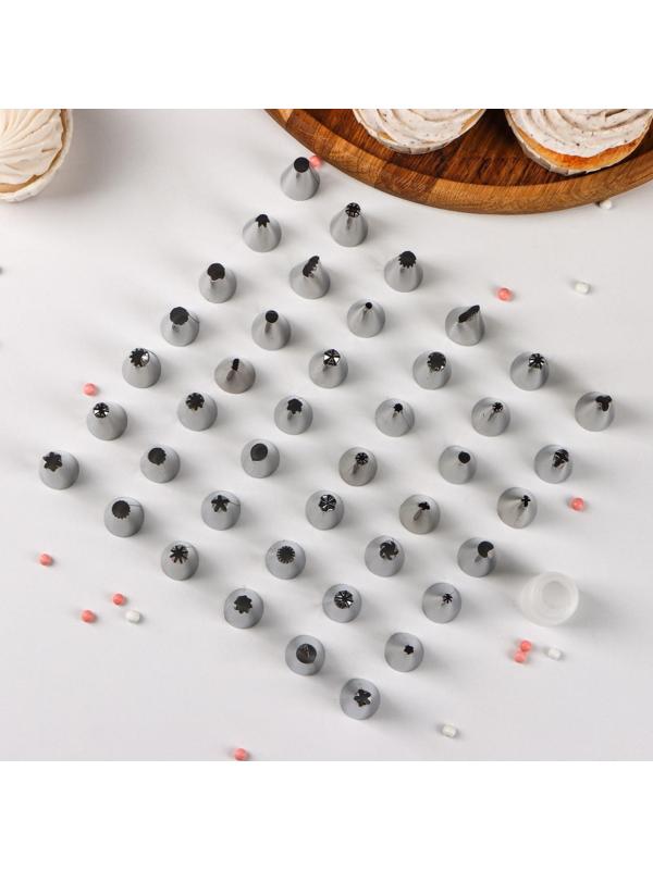 Набор насадок кондитерских, 42 шт, d=1,7 см, адаптер, в кейсе, насадки в ассортименте