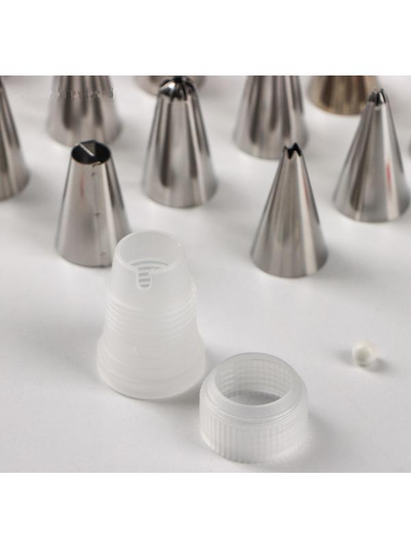 Набор насадок кондитерских, 42 шт, d=1,7 см, адаптер, в кейсе, насадки в ассортименте