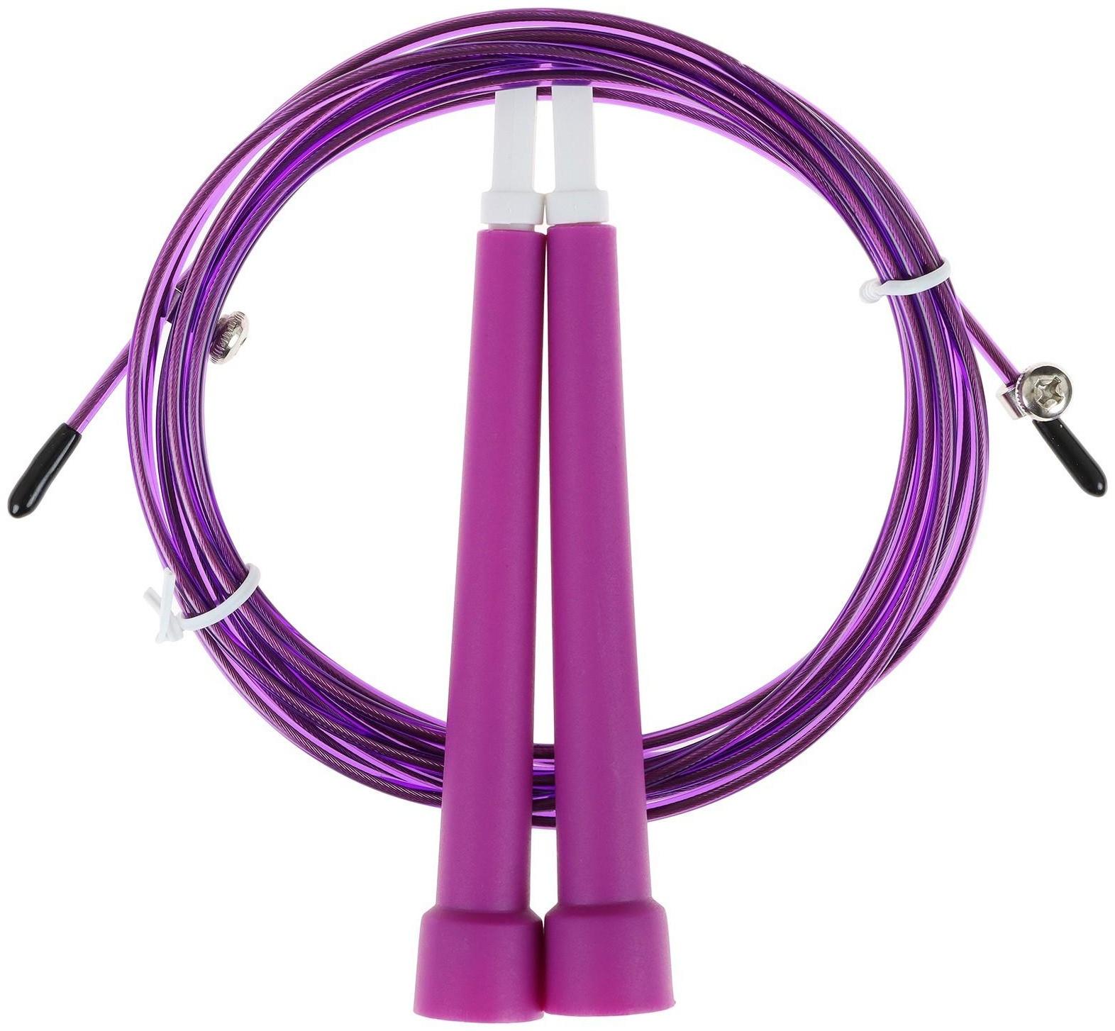 Набор для фитнеса: эспандер ленточный, скакалка скоростная, цвет фиолетовый