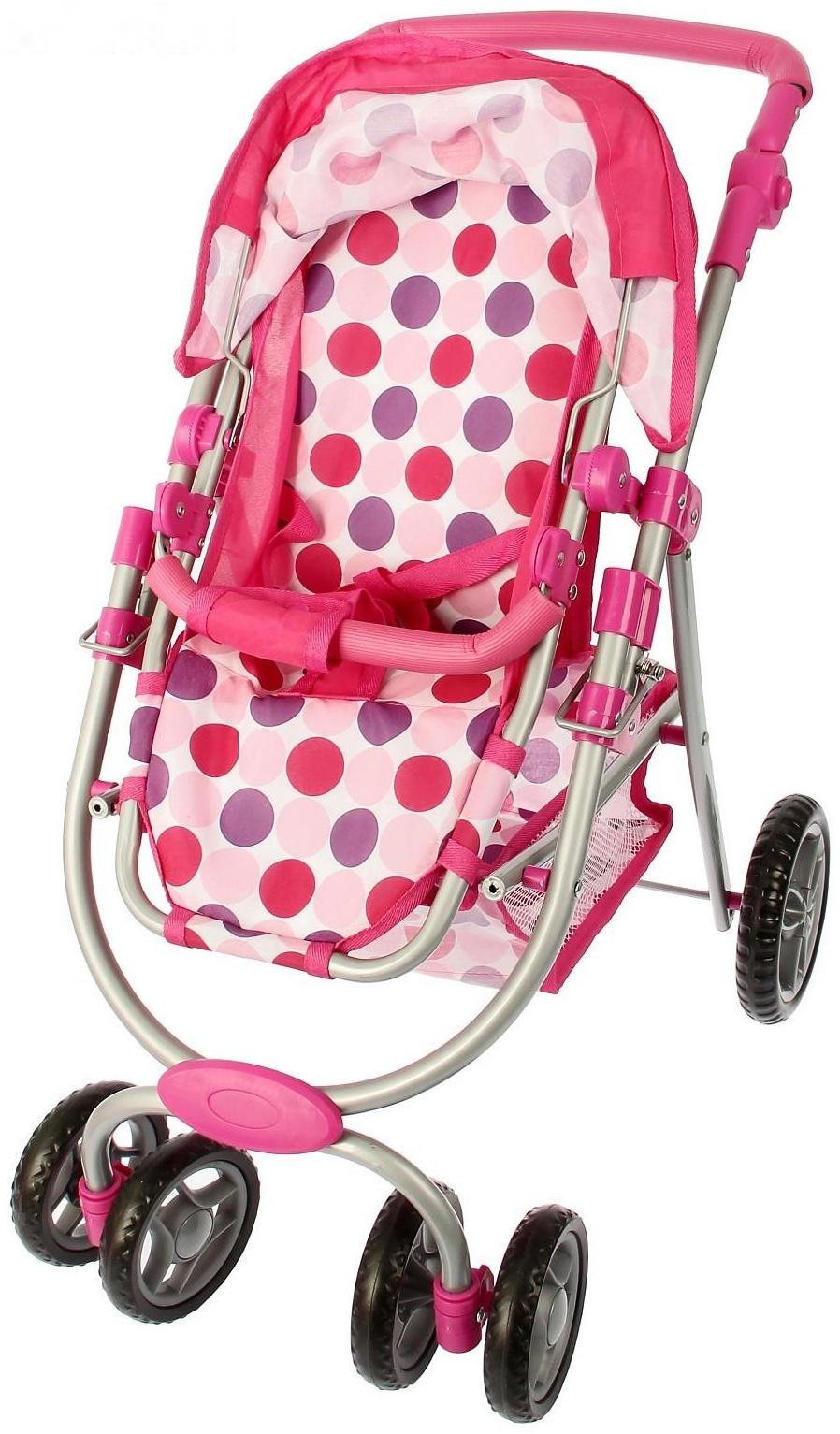 Коляска для кукол зима-лето 2 в 1, регулирует ручка, металлический каркас