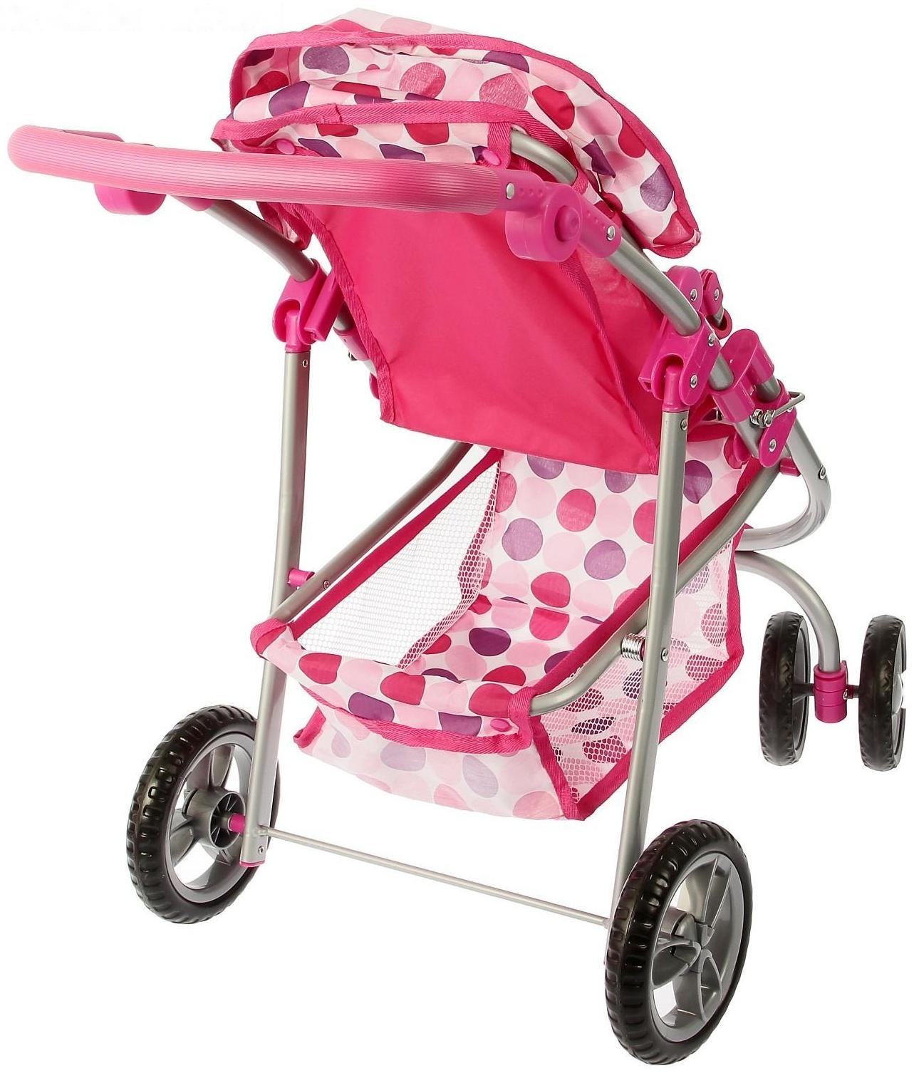 Коляска для кукол зима-лето 2 в 1, регулирует ручка, металлический каркас