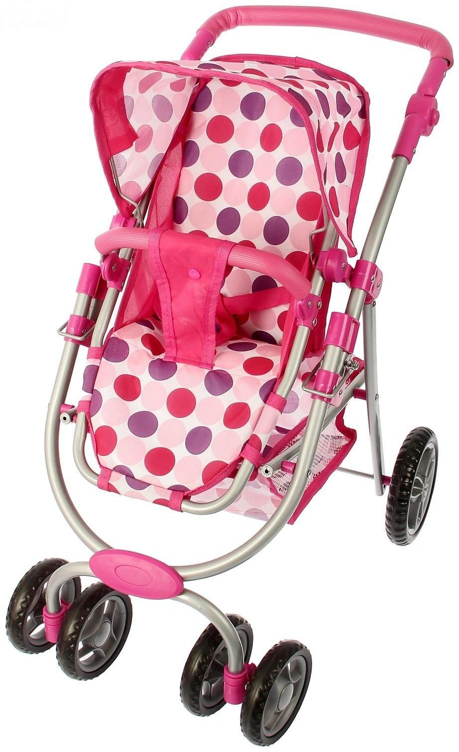 Коляска для кукол зима-лето 2 в 1, регулирует ручка, металлический каркас