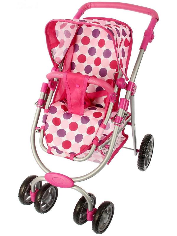 Коляска для кукол зима-лето 2 в 1, регулирует ручка, металлический каркас