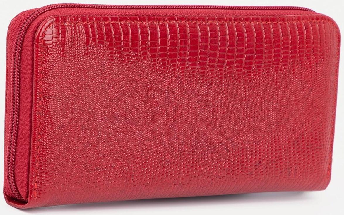 Кошелёк на молнии, с ручкой, цвет красный