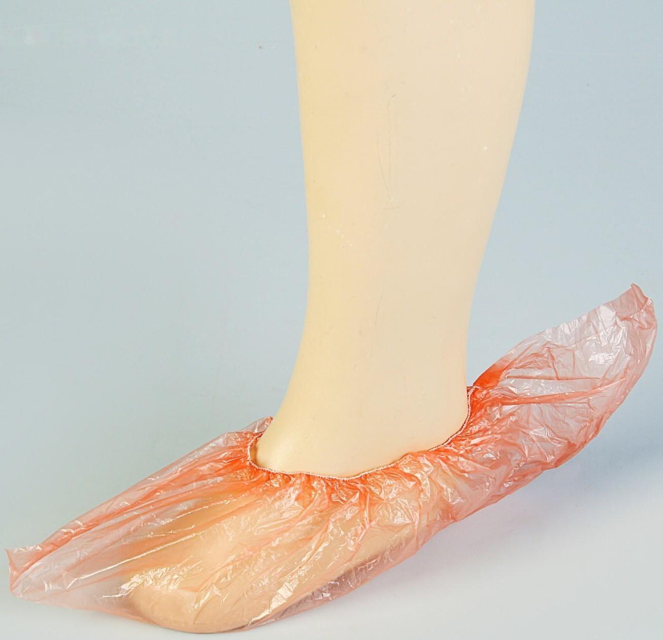 Бахилы оранжевые полиэтиленовые, детские, стандарт прочные, 300 х 100 мм., 1,5 г