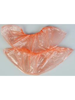 Бахилы оранжевые полиэтиленовые, детские, стандарт прочные, 300 х 100 мм., 1,5 г