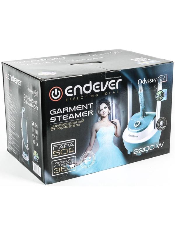 Отпариватель Endever Odyssey Q-6, напольный, 2200 Вт, 1800 мл, 50 г/мин, шнур 1.8 м, голубой