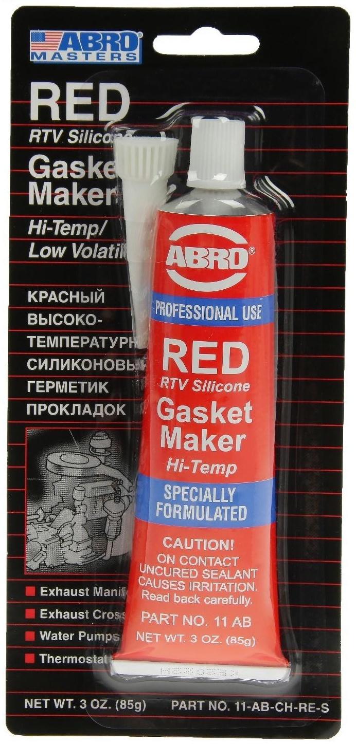 Герметик прокладок ABRO MASTERS красный, силиконовый, высокотемпературный, 85 г, 11-AB-CH-RE-S