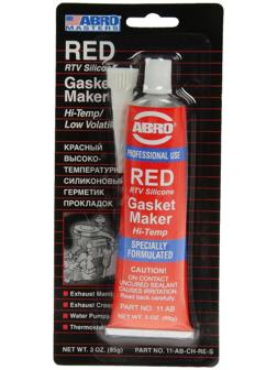 Герметик прокладок ABRO MASTERS красный, силиконовый, высокотемпературный, 85 г, 11-AB-CH-RE-S