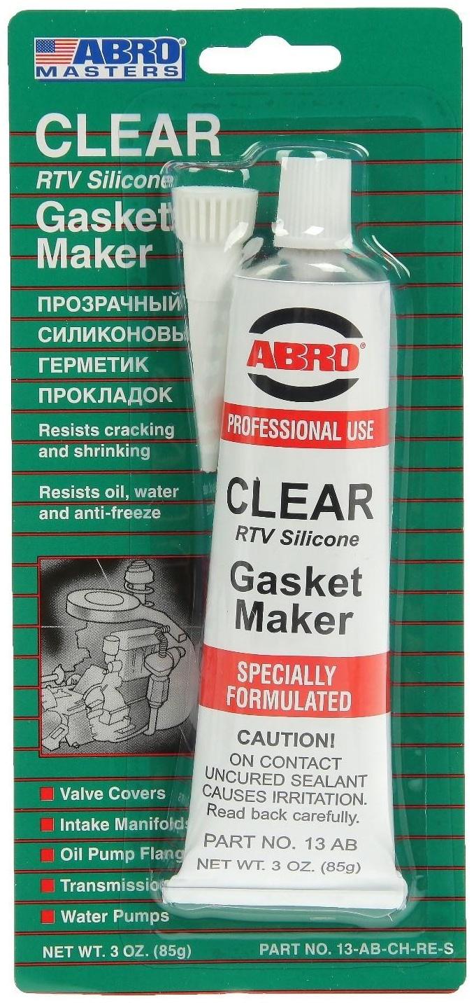 Герметик прокладок ABRO MASTERS прозрачный, на узком блистере, 85 г 13-AB-CH-RE-S