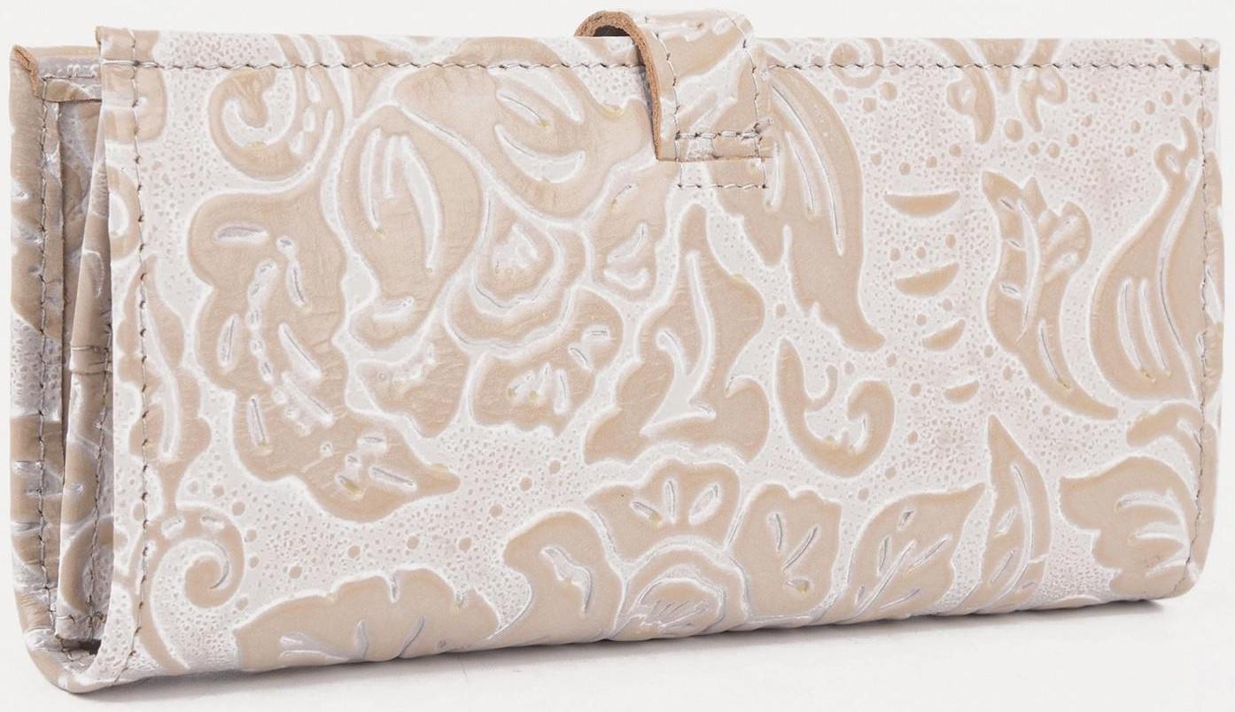 Кошелёк на кнопке, цвет бежевый