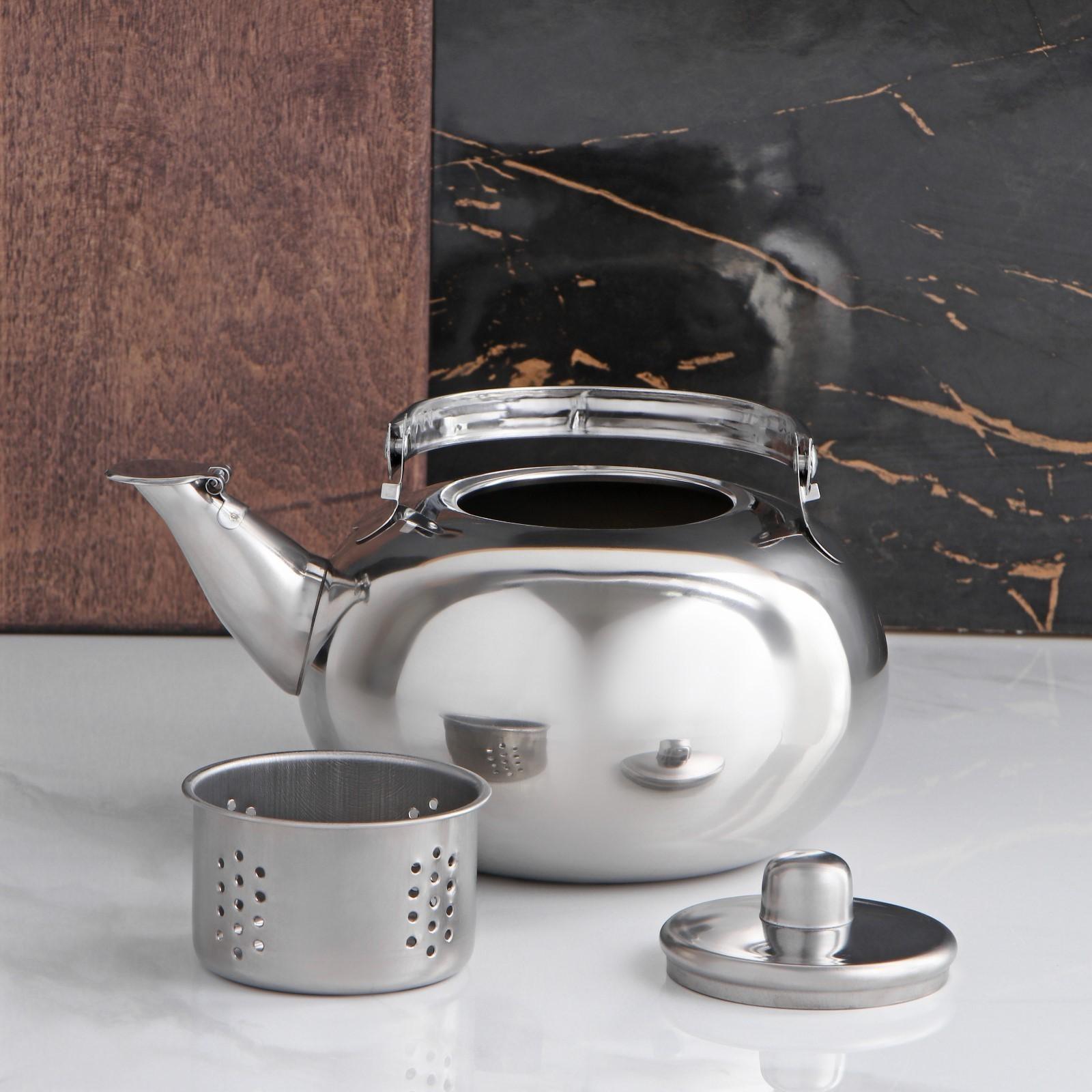 Чайник из нержавеющей стали «Арес», 1,2 л, металлическое сито