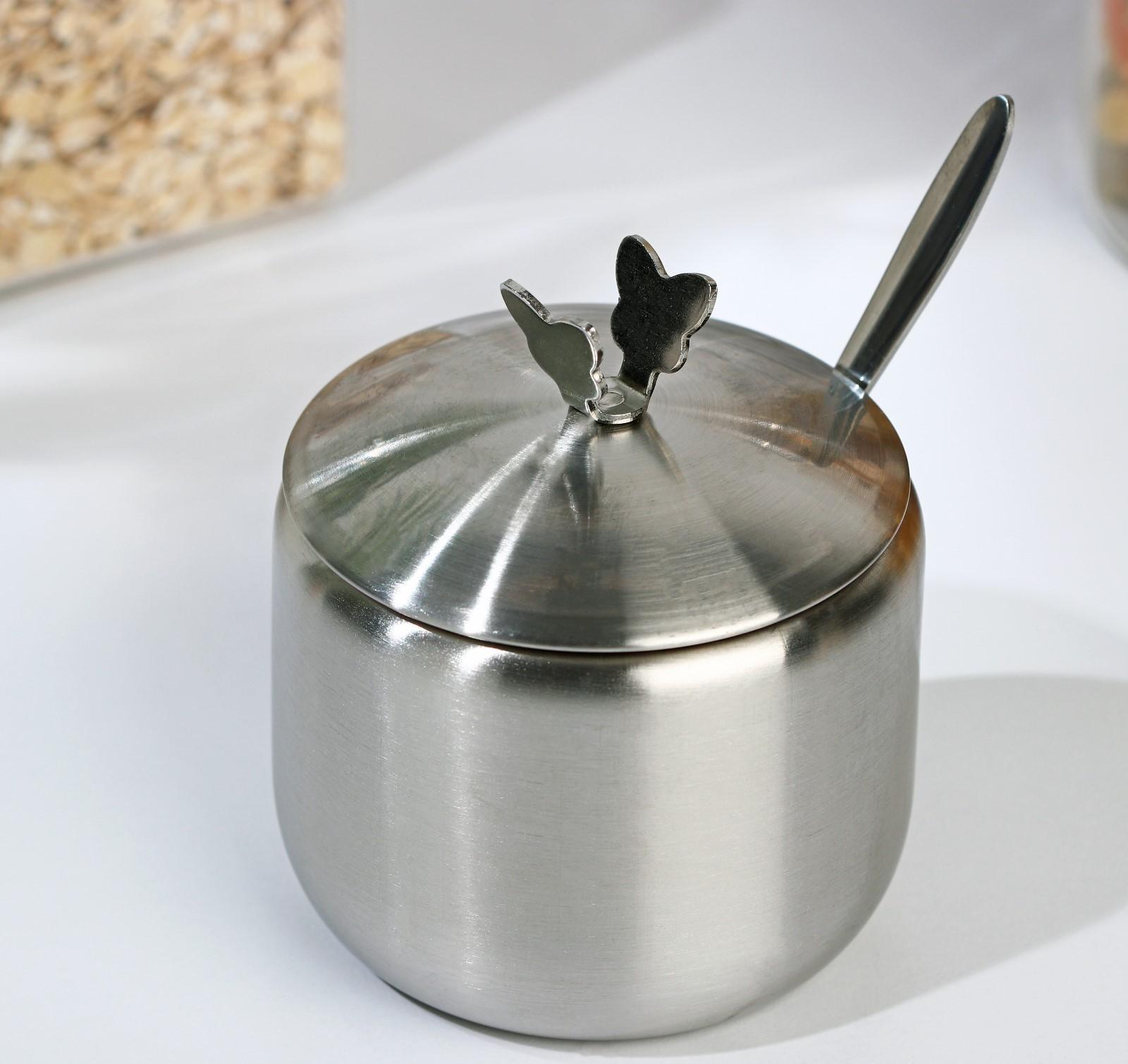 Сахарница из нержавеющей стали «Нежа», 300 мл, 8,5×9,5 см