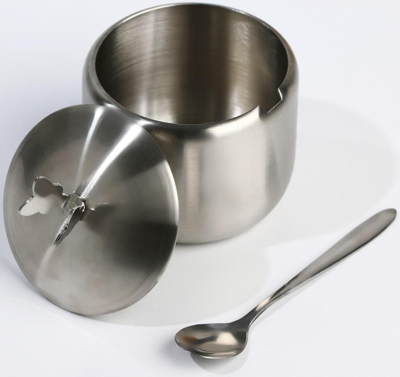 Сахарница из нержавеющей стали «Нежа», 300 мл, 8,5×9,5 см