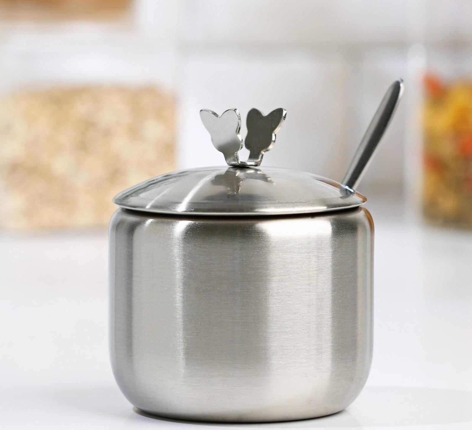 Сахарница из нержавеющей стали «Нежа», 300 мл, 8,5×9,5 см