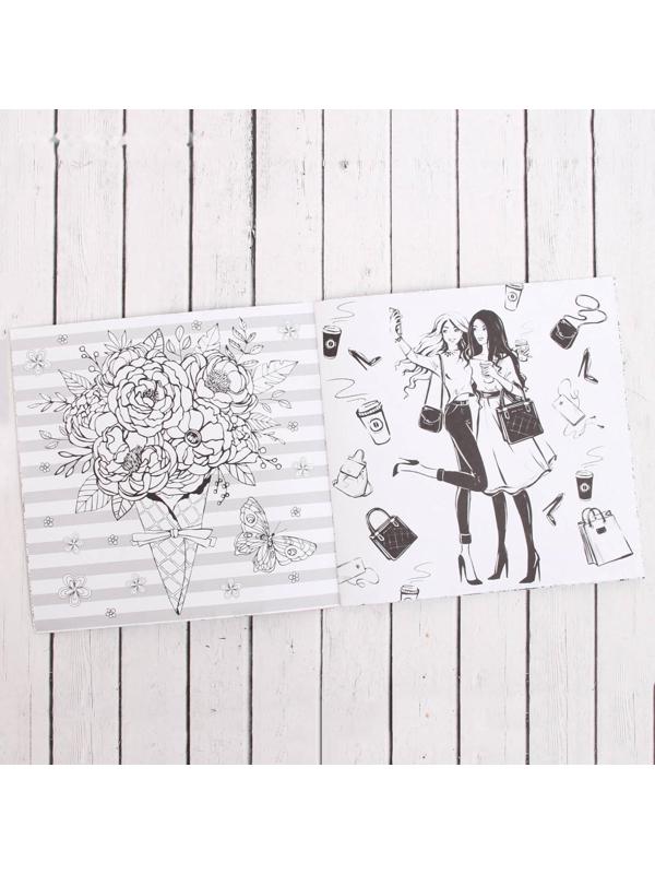 Раскраска - антистресс, альбом Insta-girl, 20 стр.