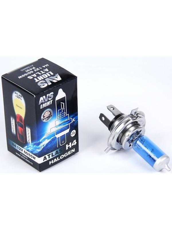 Галогенная лампа AVS ATLAS BOX, H4, 12 В, 60/55 Вт, 5000К, 1 шт