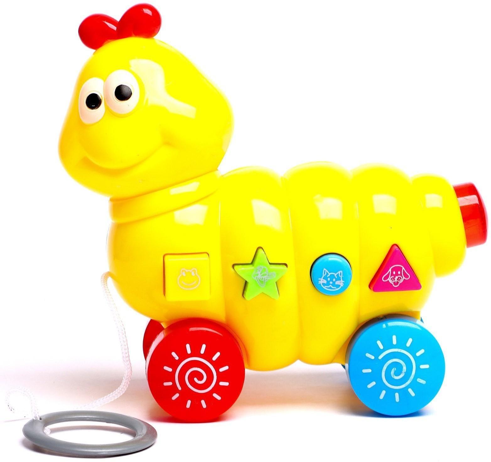 Каталка на верёвке «Забава», световые и звуковые эффекты, МИКС