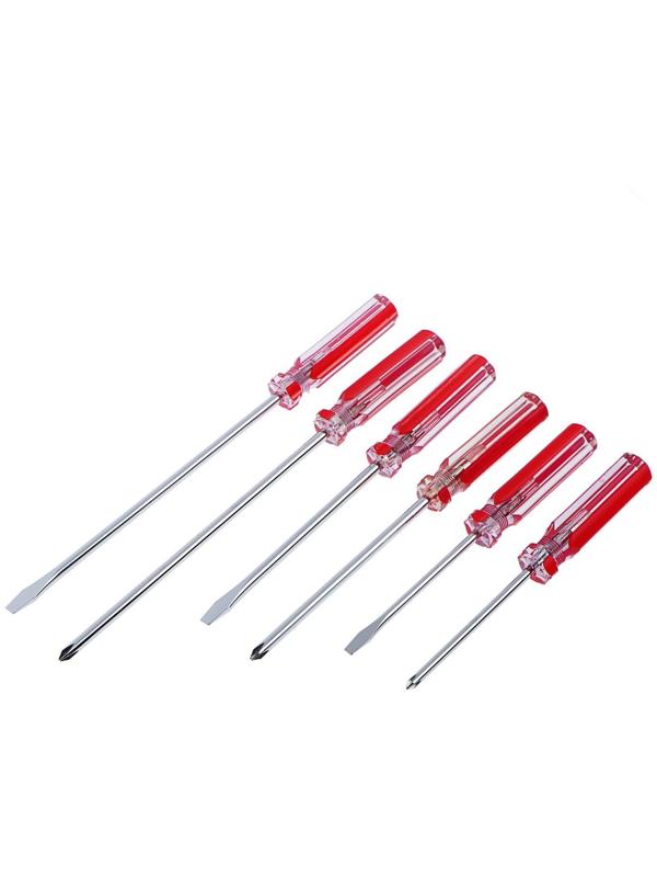 Отвёртки Top Tools, набор 6 шт, пластиковая рукоятка, 3 × SL, 3 × PH