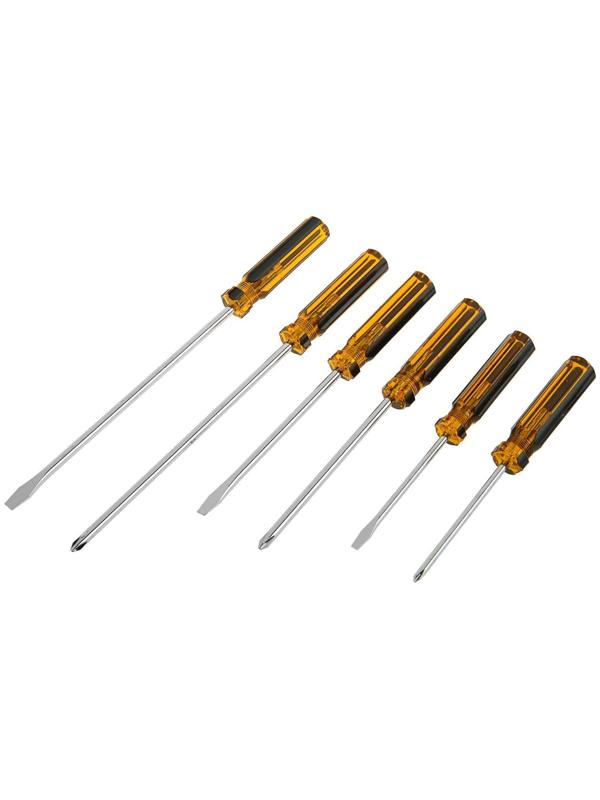 Отвёртки Top Tools, набор 6 шт, пластиковая рукоятка, 3 × SL, 3 × PH