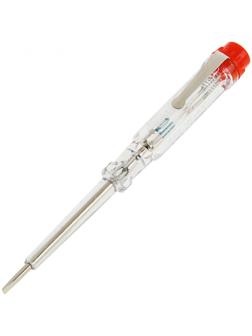 Отвёртка индикатор напряжения TOPEX, 140 мм, 220-250 В, профилированная рукоятка, прозрачная