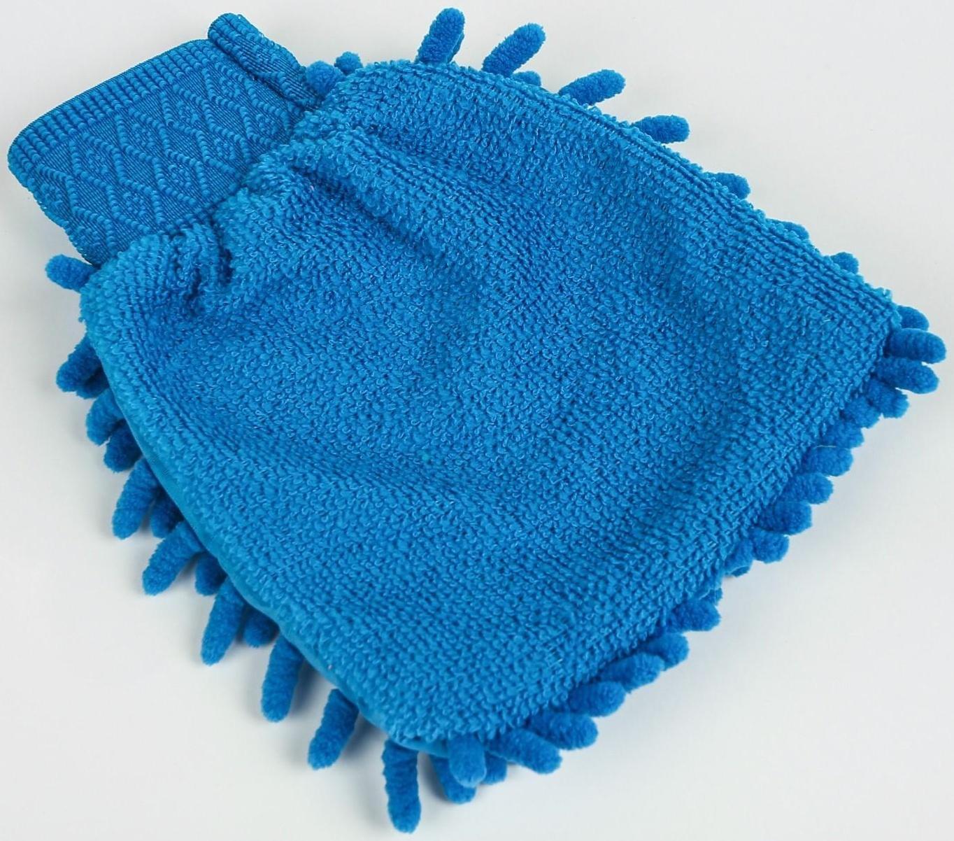 Варежка для уборки авто TORSO, односторонняя, 17×13.5 см, микс