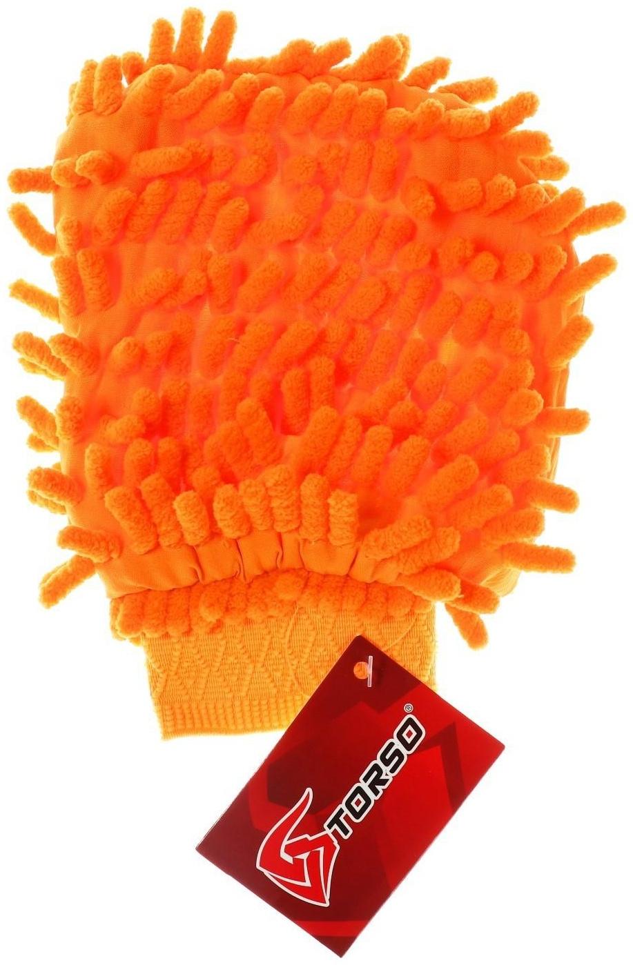 Варежка для уборки авто TORSO, односторонняя, 17×13.5 см, микс