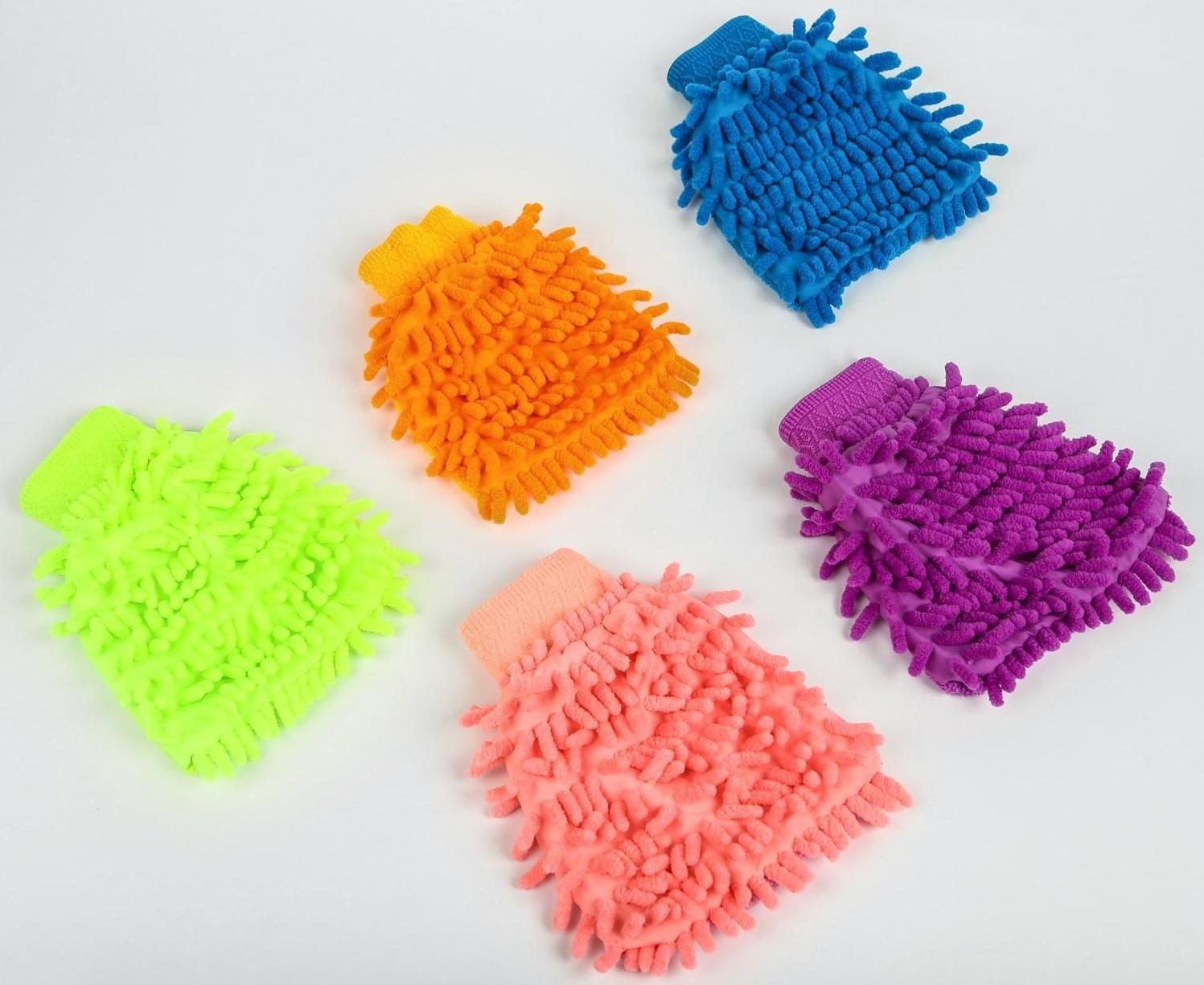 Варежка для уборки авто TORSO, односторонняя, 17×13.5 см, микс