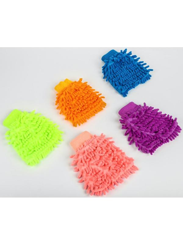 Варежка для уборки авто TORSO, односторонняя, 17×13.5 см, микс