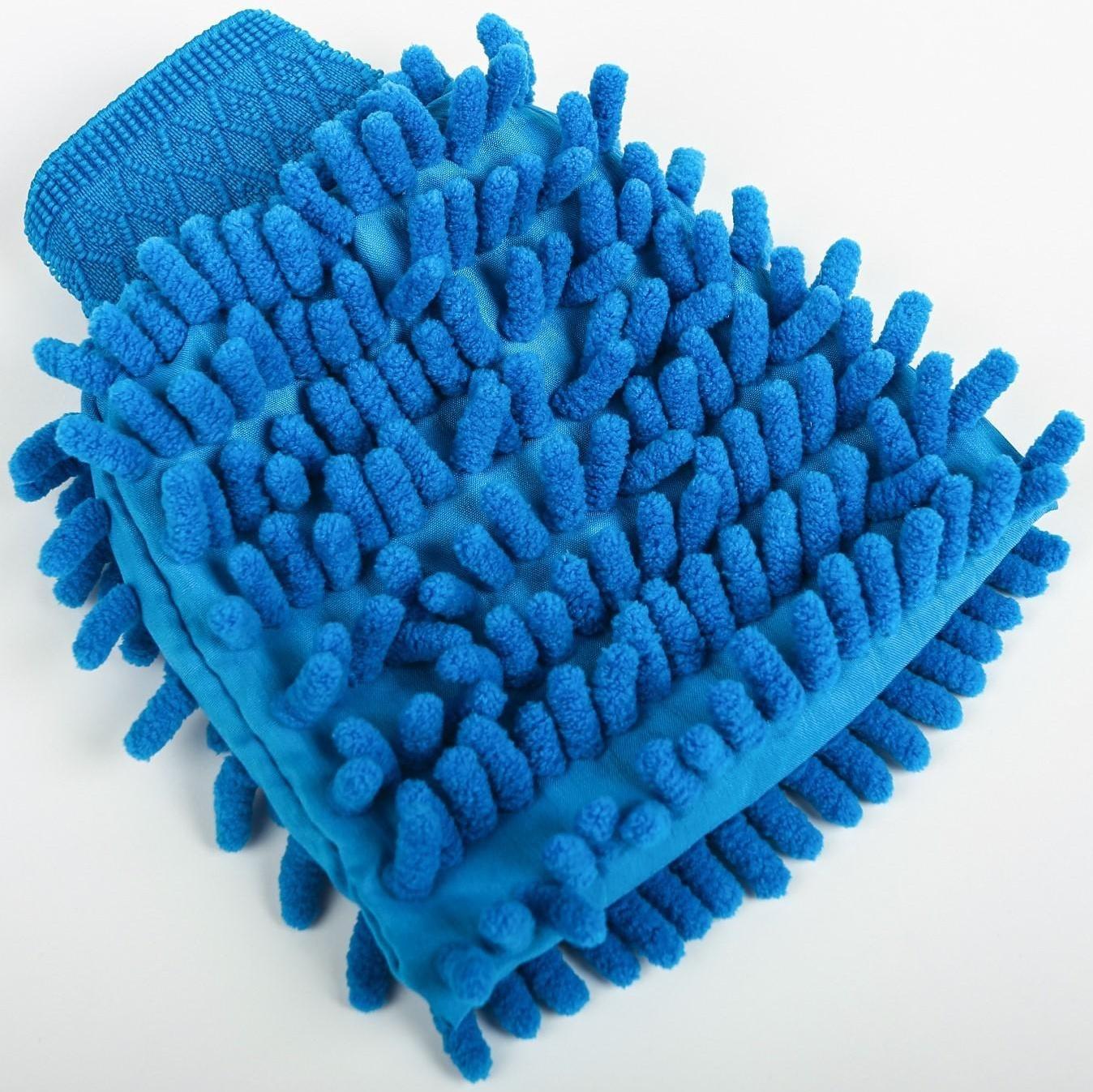 Варежка для уборки авто TORSO, двухсторонняя, 17×13.5 см, микс