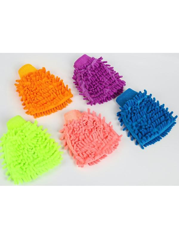 Варежка для уборки авто TORSO, двухсторонняя, 17×13.5 см, микс