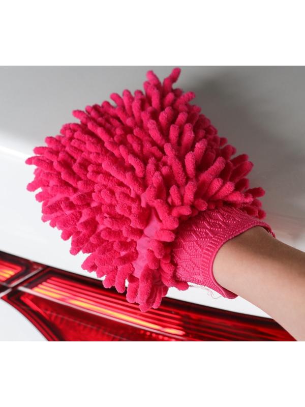 Варежка для уборки авто TORSO, двухсторонняя, 17×13.5 см, микс