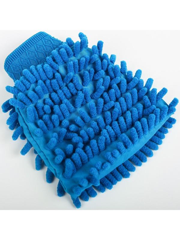 Варежка для уборки авто TORSO, двухсторонняя, 17×13.5 см, микс