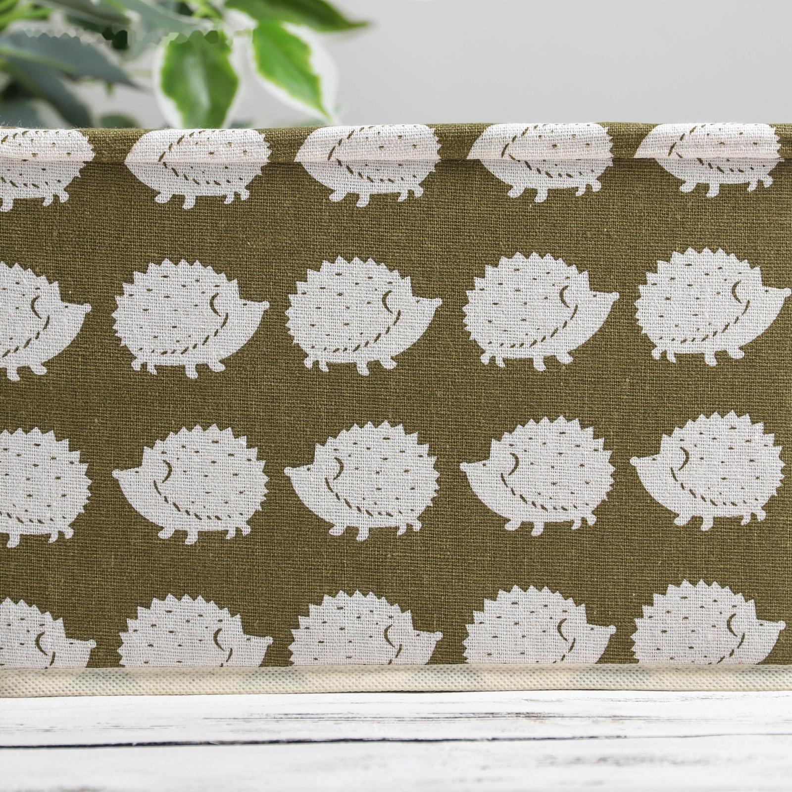 Короб стеллажный для хранения с крышкой «Ёжики», 25×20×17 см, цвет зелёный