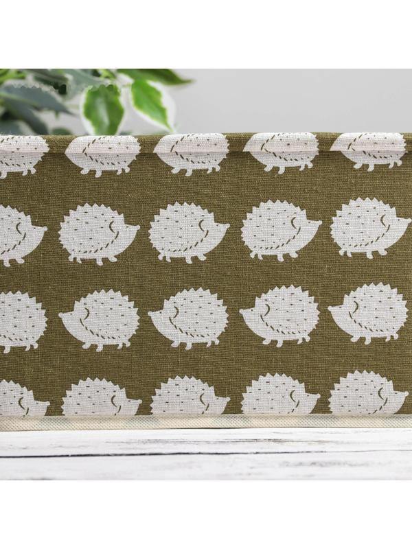 Короб стеллажный для хранения с крышкой «Ёжики», 25×20×17 см, цвет зелёный