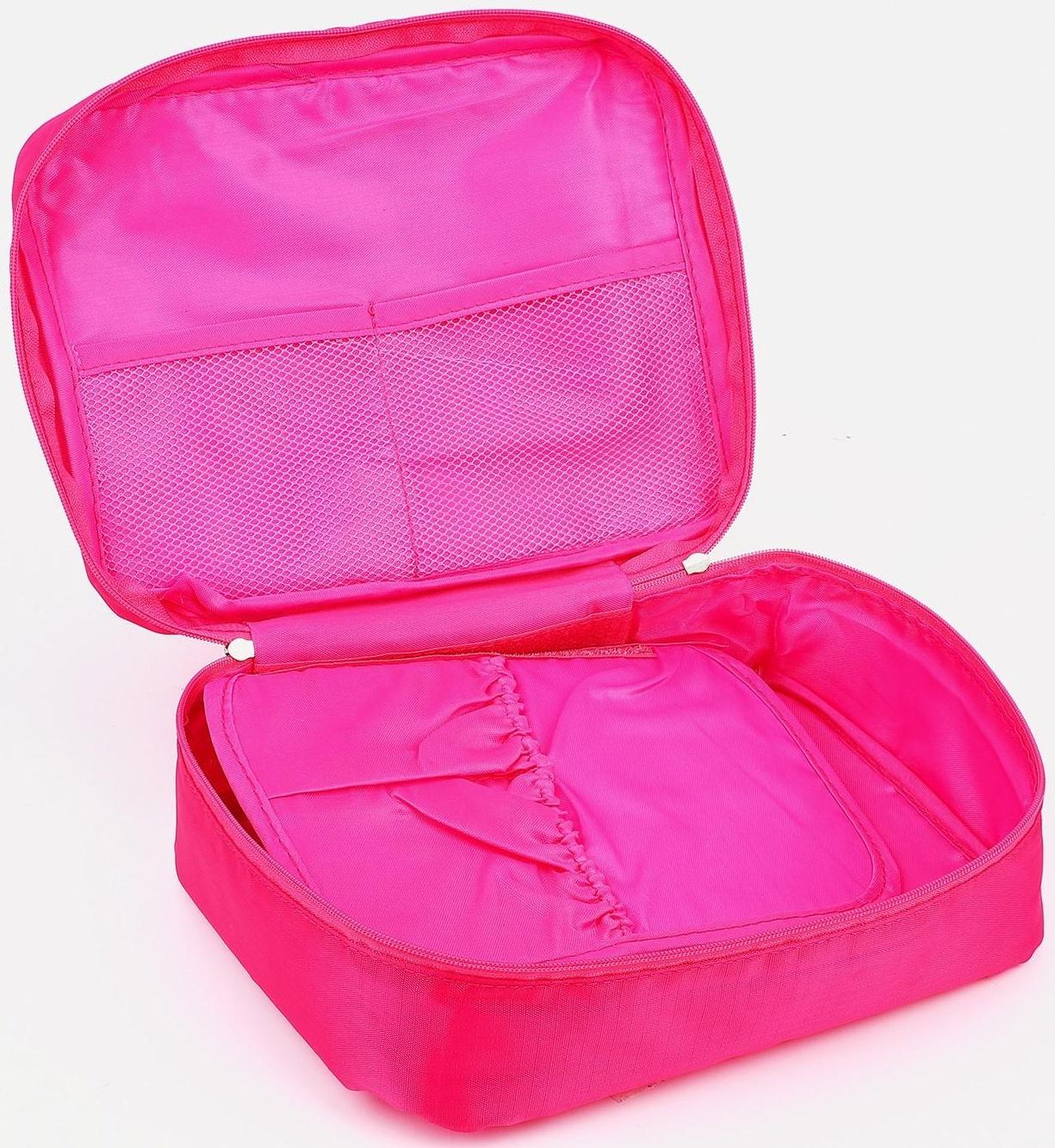 Косметичка на молнии, цвет малиновый