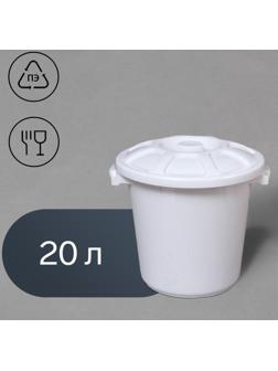 Бак пищевой, 20 л, с крышкой, цвет МИКС