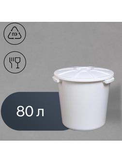 Бак пищевой, 80 л, с крышкой, цвет МИКС