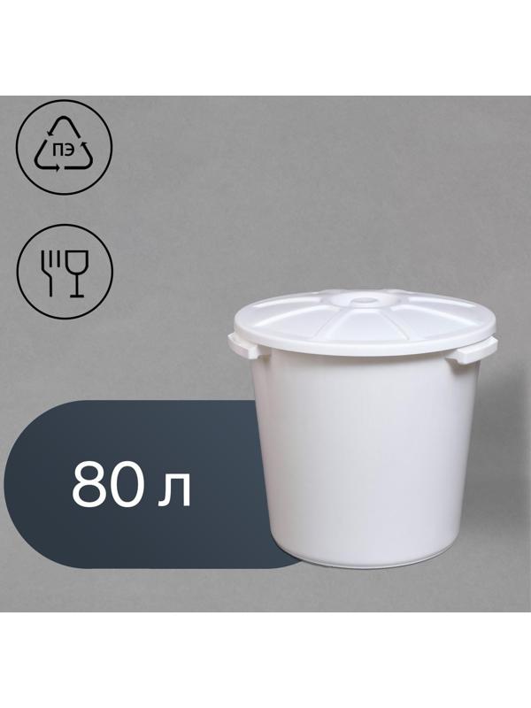 Бак пищевой, 80 л, с крышкой, цвет МИКС
