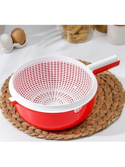 Сыродельница, d=24 см, цвет красный