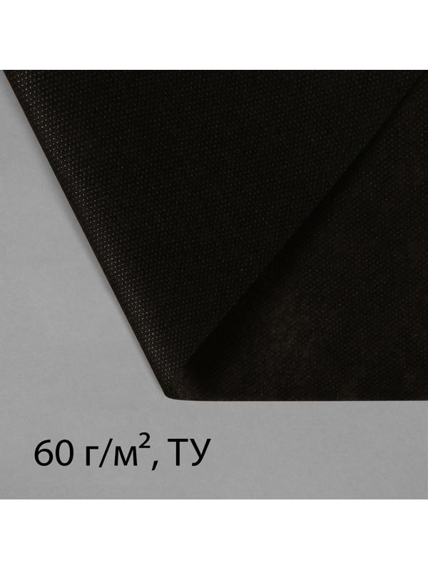Материал мульчирующий, 10 × 1,6 м, плотность 60 г/м², с УФ-стабилизатором, чёрный, Greengo, Эконом 20%
