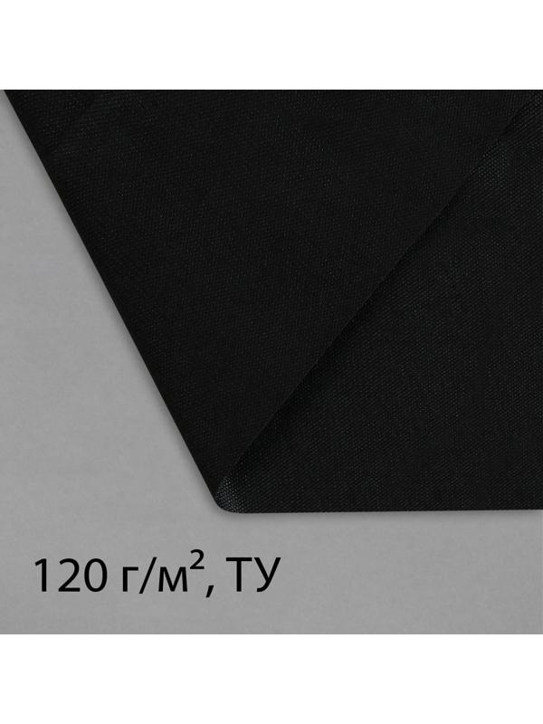 Материал для ландшафтных работ, 5 × 1,6 м, плотность 120 г/м², с УФ-стабилизатором, чёрный, Greengo, Эконом 20%