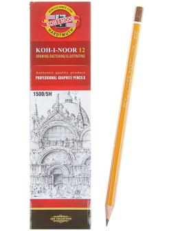Карандаш чернографитный Koh-I-Noor 1500 5H, профессиональный, лакированный корпус