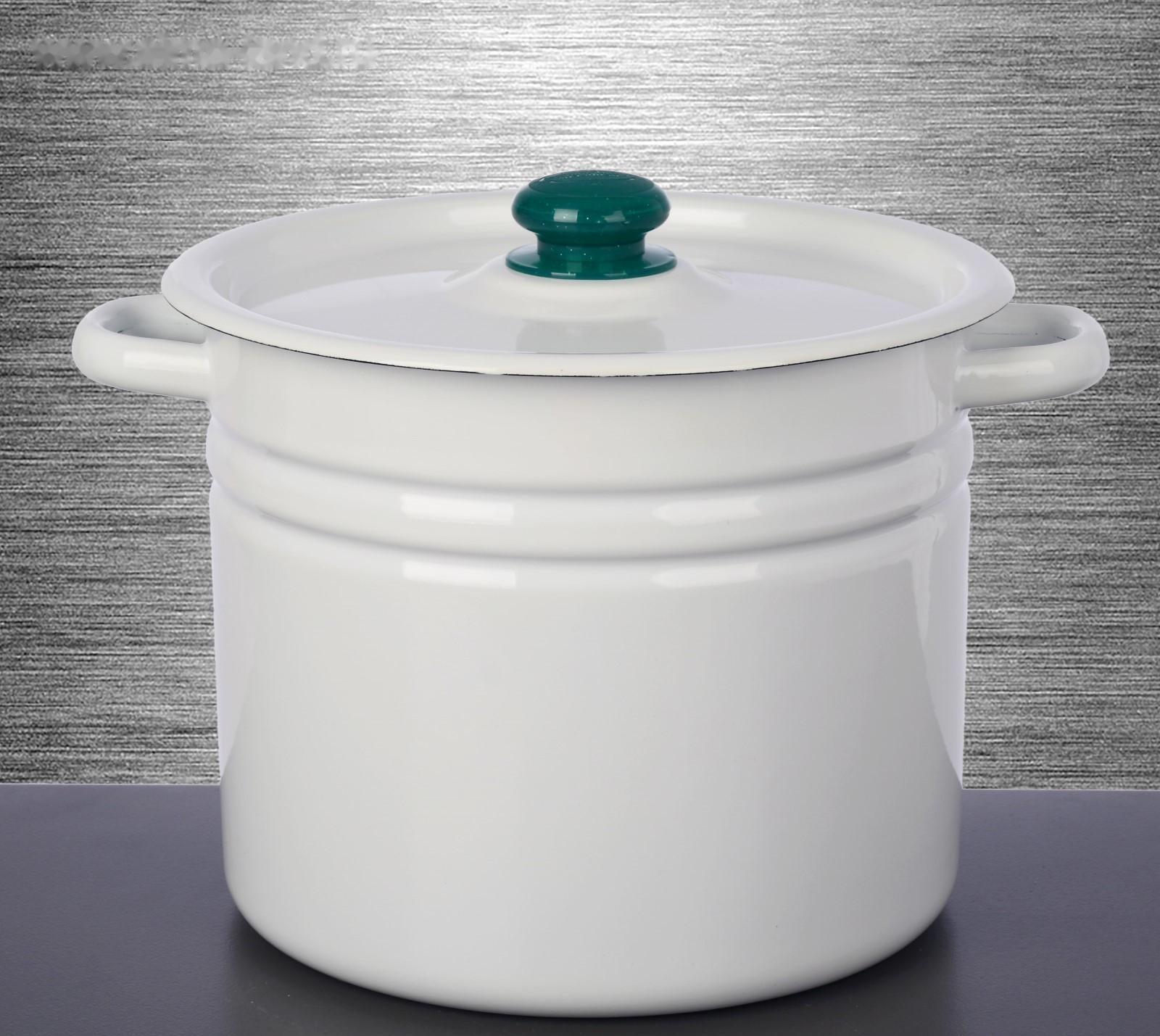 Кастрюля без деколи, 9 л, индукция, ручка МИКС, цвет белый