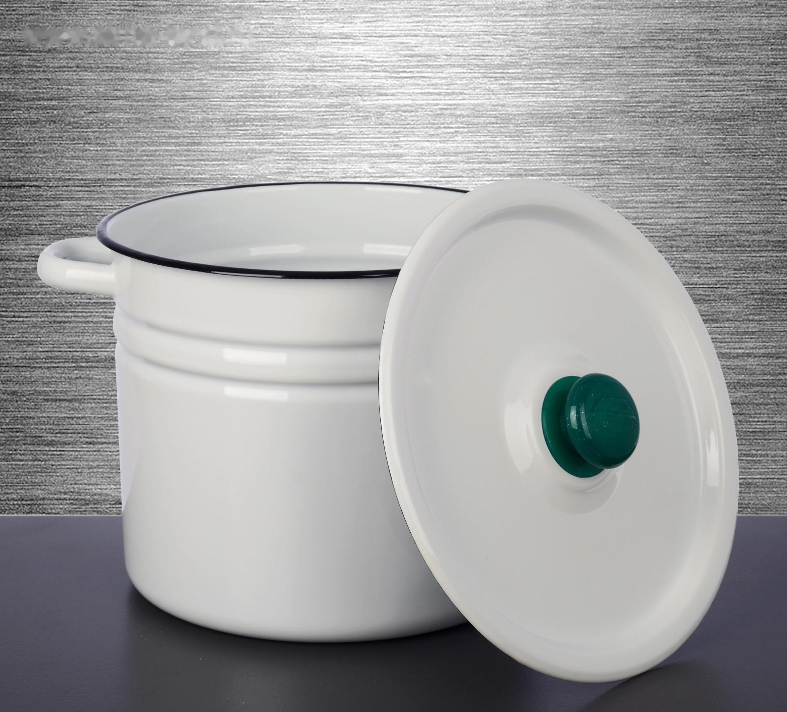 Кастрюля без деколи, 9 л, индукция, ручка МИКС, цвет белый