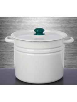 Кастрюля без деколи, 9 л, индукция, ручка МИКС, цвет белый