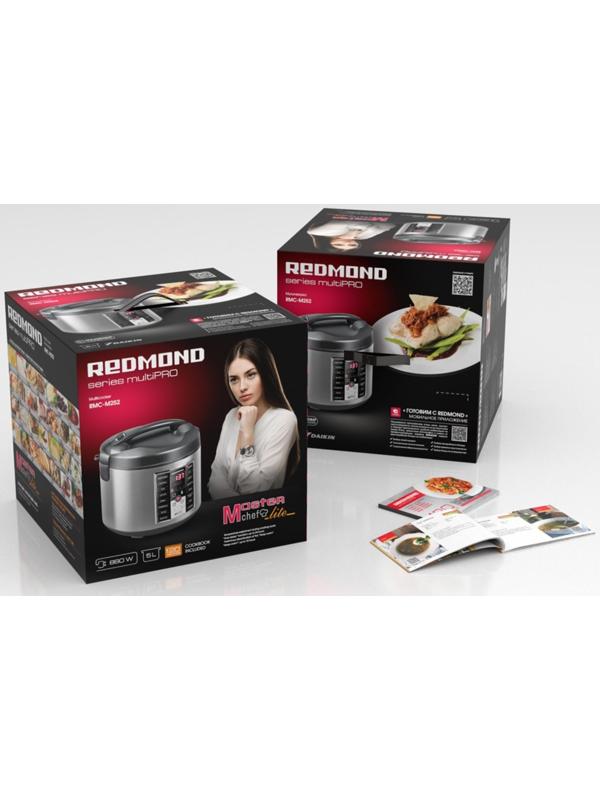 Мультиварка Redmond RMC-M252, 5 л, 860 Вт, серебристый