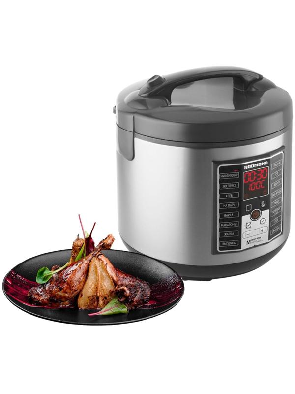 Мультиварка Redmond RMC-M252, 5 л, 860 Вт, серебристый